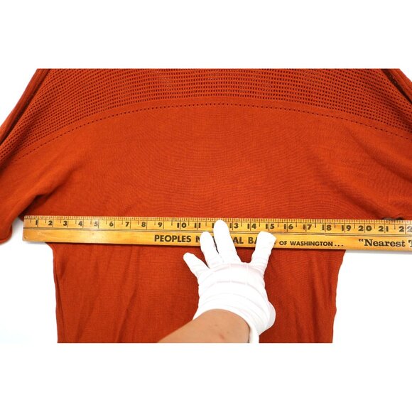 Y2K Guess Los Angeles Womens Orange XS Knit Sweater Rhinestone Mesh Tomato Girl - Picture 4 of 9